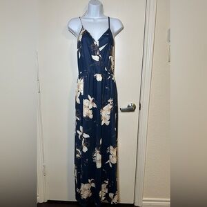 Floral Maxi Dress in Navy and White